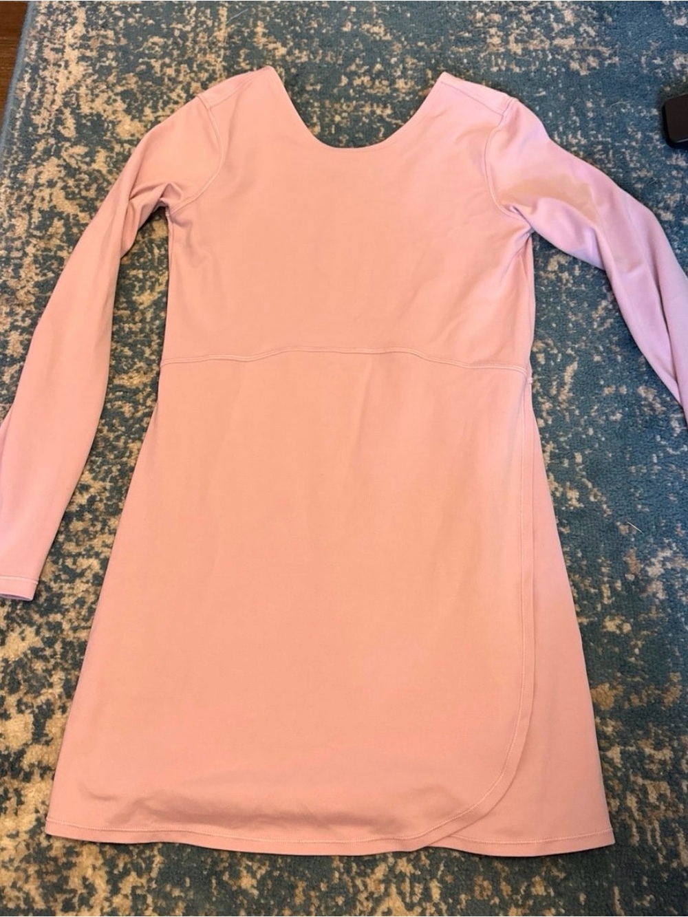 Athleta Girls Long Sleeve Scoop-Neck Light Pink Dress